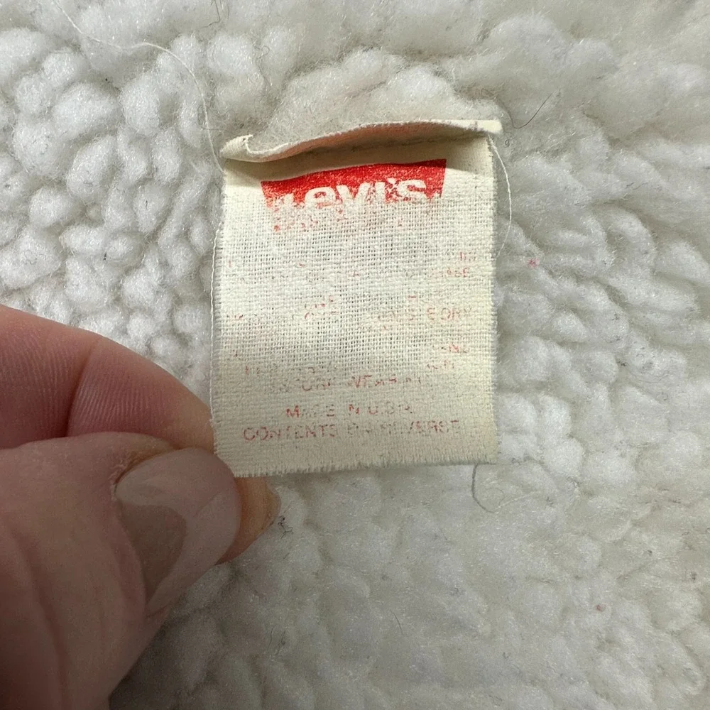 VTG Levi's 80s Made In USA 44R Sherpa Fleece Lined Denim Jacket Cowboy‎ Western